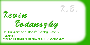 kevin bodanszky business card